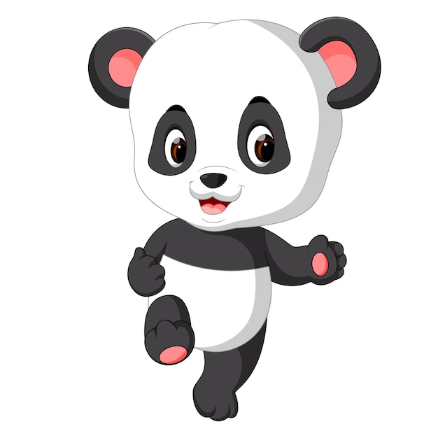 Panda Pequena. Desenho Animado Panda. Cara Panda Fofa. Duche De Bebê.  Peneiras Na Parede Ilustração do Vetor - Ilustração de preto, pouco:  234015839