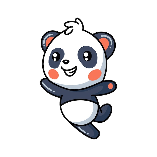 Panda De Desenho Animado Pequeno Panda Bonito Sorrindo Ilustração do Vetor  - Ilustração de liso, cômico: 197668523