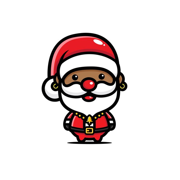 Desenho de papai noel preto fofo