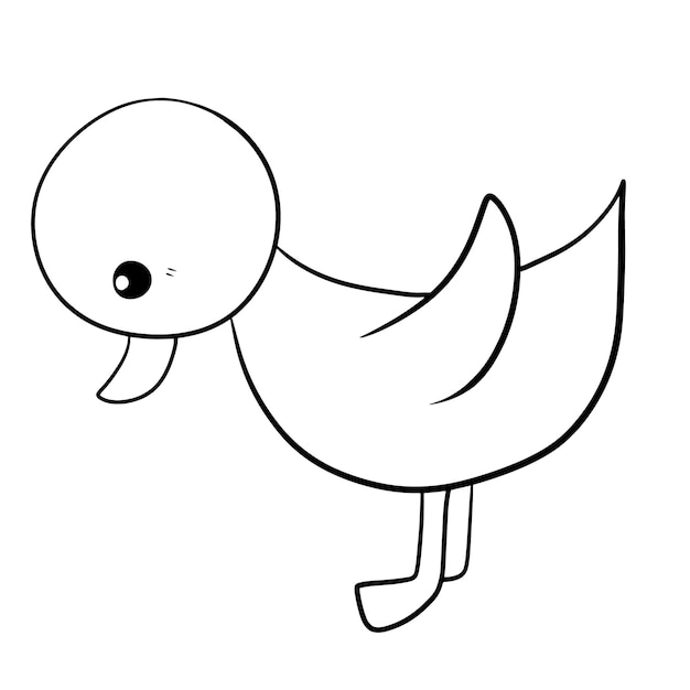 desenho de pato desenho de animal fofo doodle anime kawaii página para colorir ilustração fofa personagem de clip art