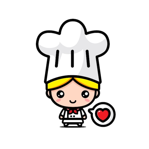 Desenho de personagem chef linda