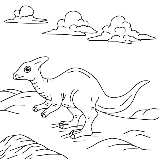 Desenho de personagem de dinossauro para colorir para criança