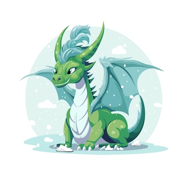 Mini Dragão Com Chifres Brancos Na Neve Assiste a Queda De Flocos De Neve  Durante Os Dragões Ano Novo, O Gerador Ai Ilustração Stock - Ilustração de  inverno, verde: 273217185