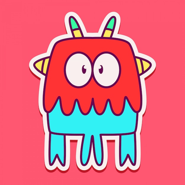 Desenho de personagem de monstro fofo