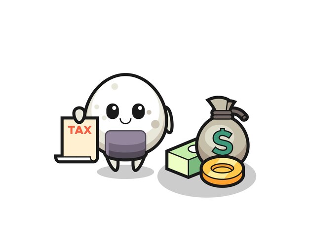 Desenho de personagem de onigiri como contador