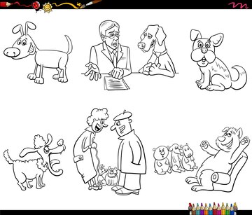 Desenhos animados kawaii cachorro página para colorir imagem vetorial de  izakowski© 27993369