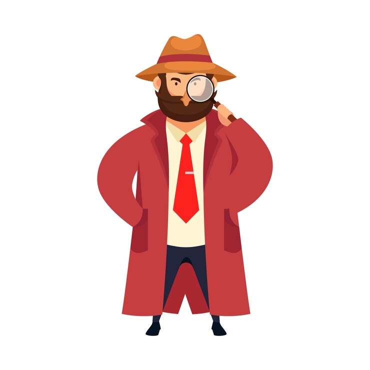 Vetor desenho de personagens de detetive