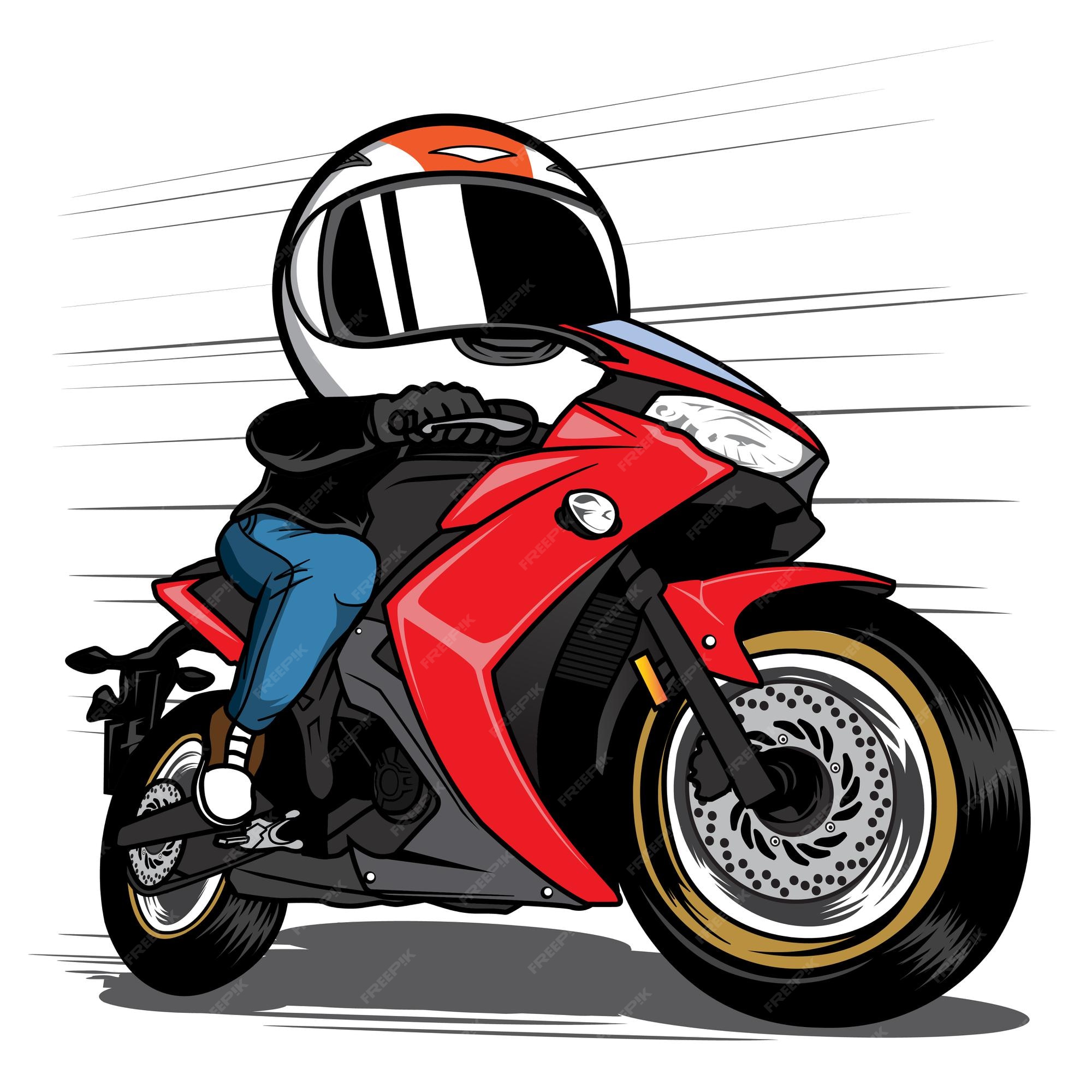 Moto esportiva desenho cartoon imagem conceitual veículo automotivo alta  velocidade png