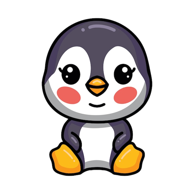 kawaii dos desenhos animados de um pinguim fofo 10534946 Vetor no Vecteezy