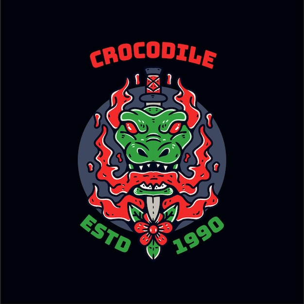 Desenho de pod de ilustração de crocodilo