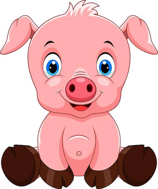 Desenho de porco bebê fofo