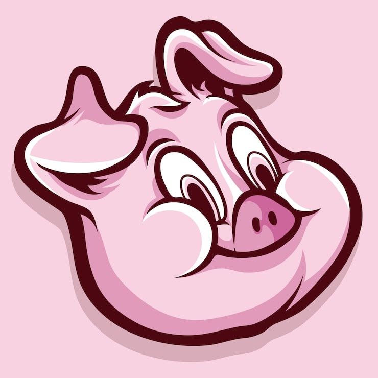 Vetor desenho de porco bonito