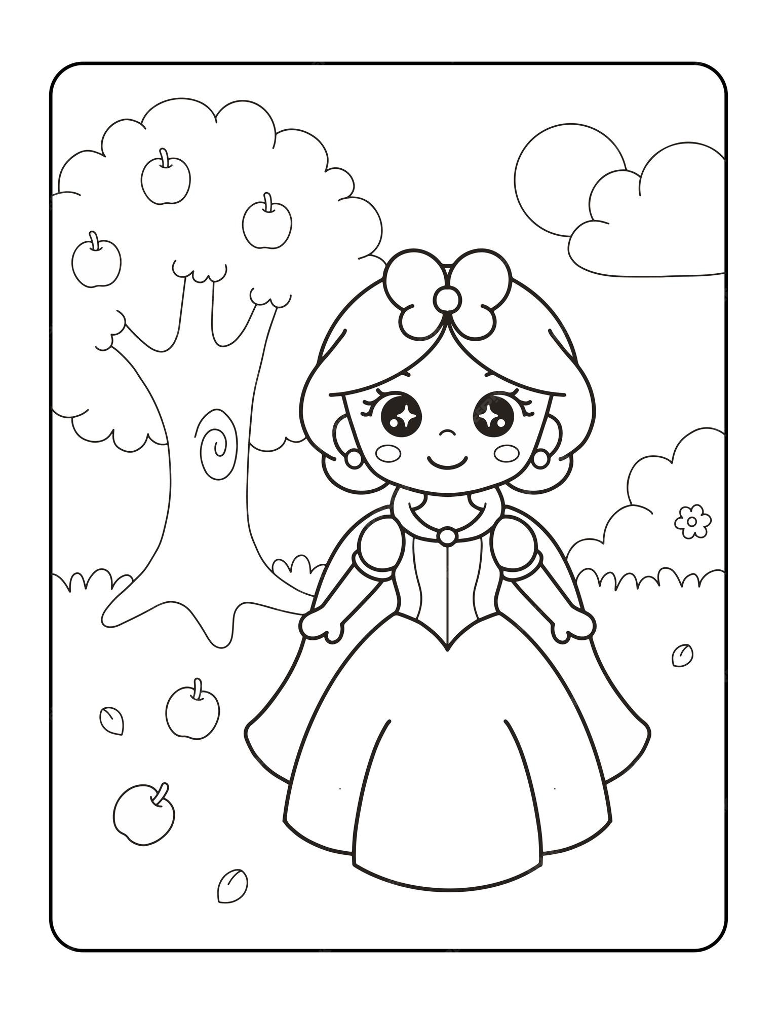 Desenho de princesa para colorir