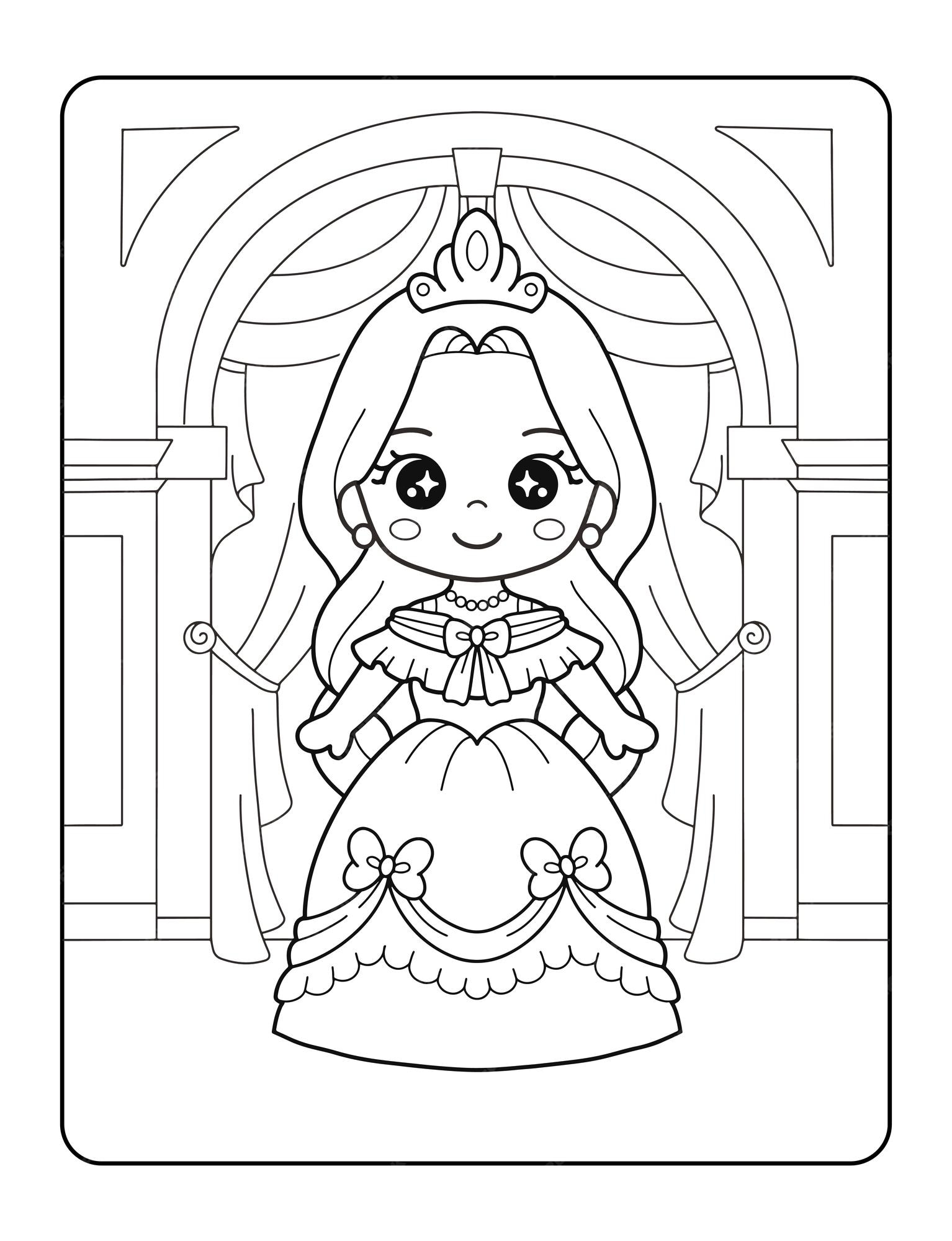 Desenho de princesa para colorir