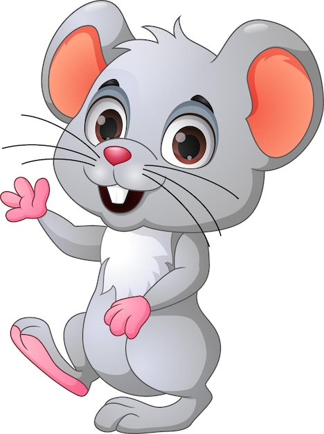 Vetor desenho de ratinho bonitinho apresentando