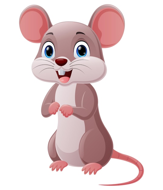 Desenho de ratinho bonitinho no fundo branco