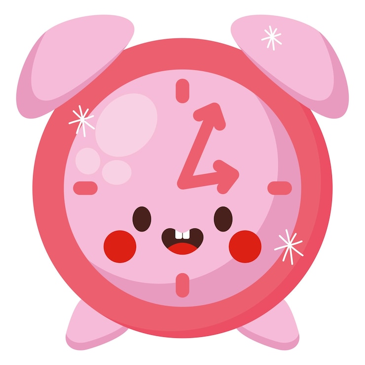 Vetor desenho de relógio kawaii
