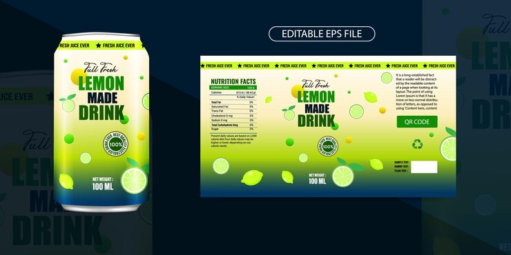 Vetor desenho de rótulos de limonada soda pode rotular bebida de limão rótulo de vetor editável eps