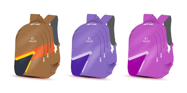 Desenho de saco escolar com várias cores