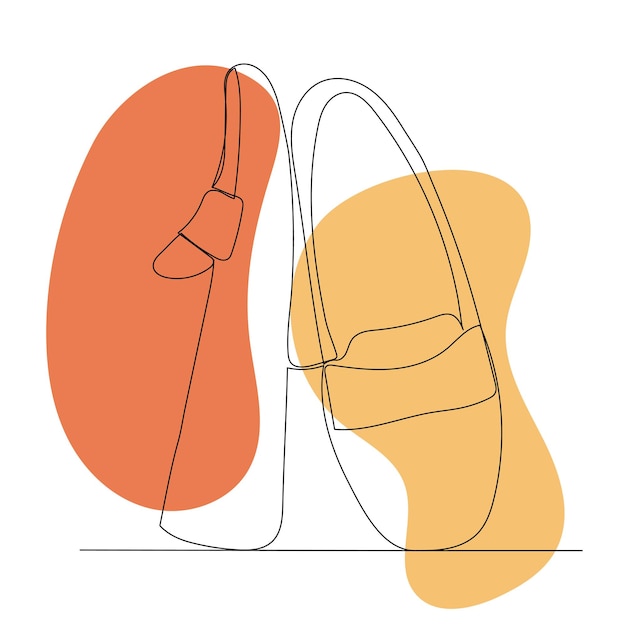 Vetor desenho de sapatos por um vetor isolado de linha contínua