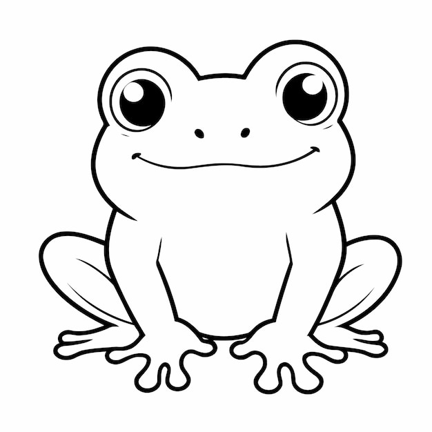 Desenho de sapo simples para crianças pequenas página de coloração.