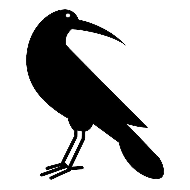 Desenho de silhueta de pássaro em vetor de fundo branco