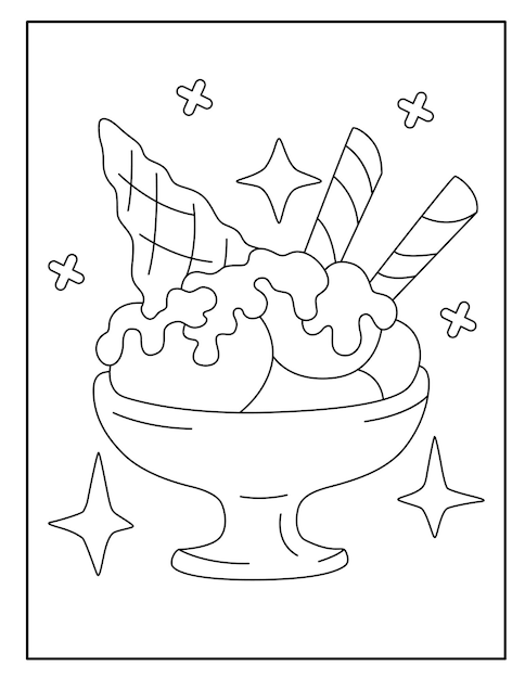 Desenho de Sundae kawaii para Colorir - Colorir.com