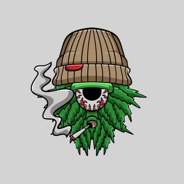 Desenho de streetwear hip hop fumando maconha