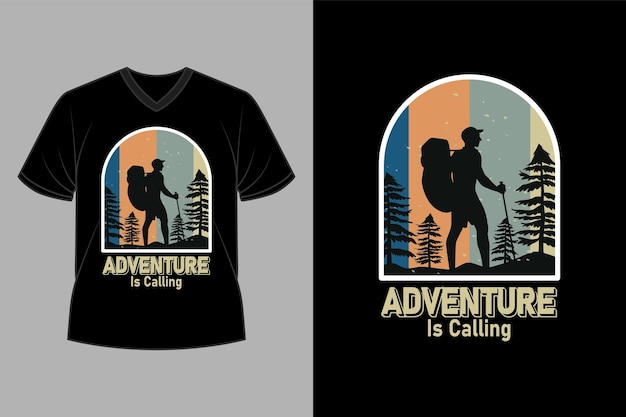 Vetor desenho de t-shirt retro de aventura