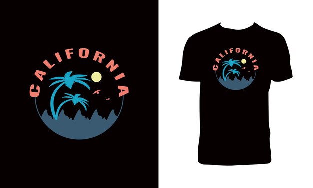 Desenho de t-shirt vector de surf da califórnia