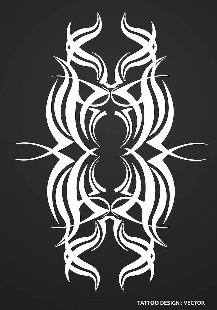 Vetor desenho de tatuagem tribal ícone de rabiscos de tendência para ilustração vetorial de adesivos