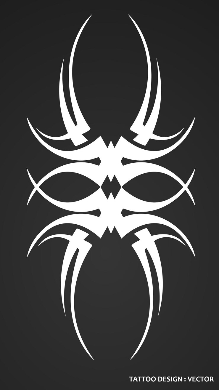 Vetor desenho de tatuagem tribal ícone de rabiscos de tendência para ilustração vetorial de adesivos