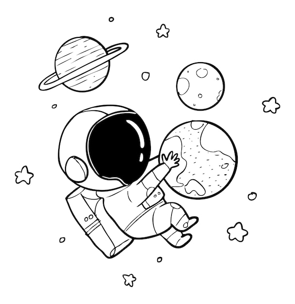 Desenho de terra de astronauta