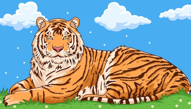 Desenho de tigre com fundo bonito