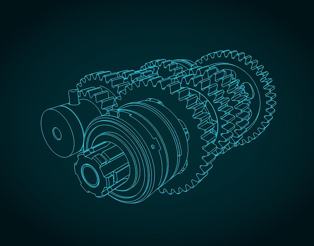 Desenho de transmissão de motocicleta