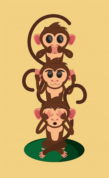 Desenho De Leão, Macaco, Desenho Animado, Três Macacos Sábios, Cauda,  ​​Focinho, desenho animado, desenhando, leão png