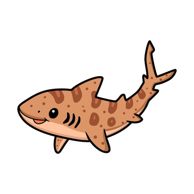 Desenho de tubarão-tigre bonito nadando