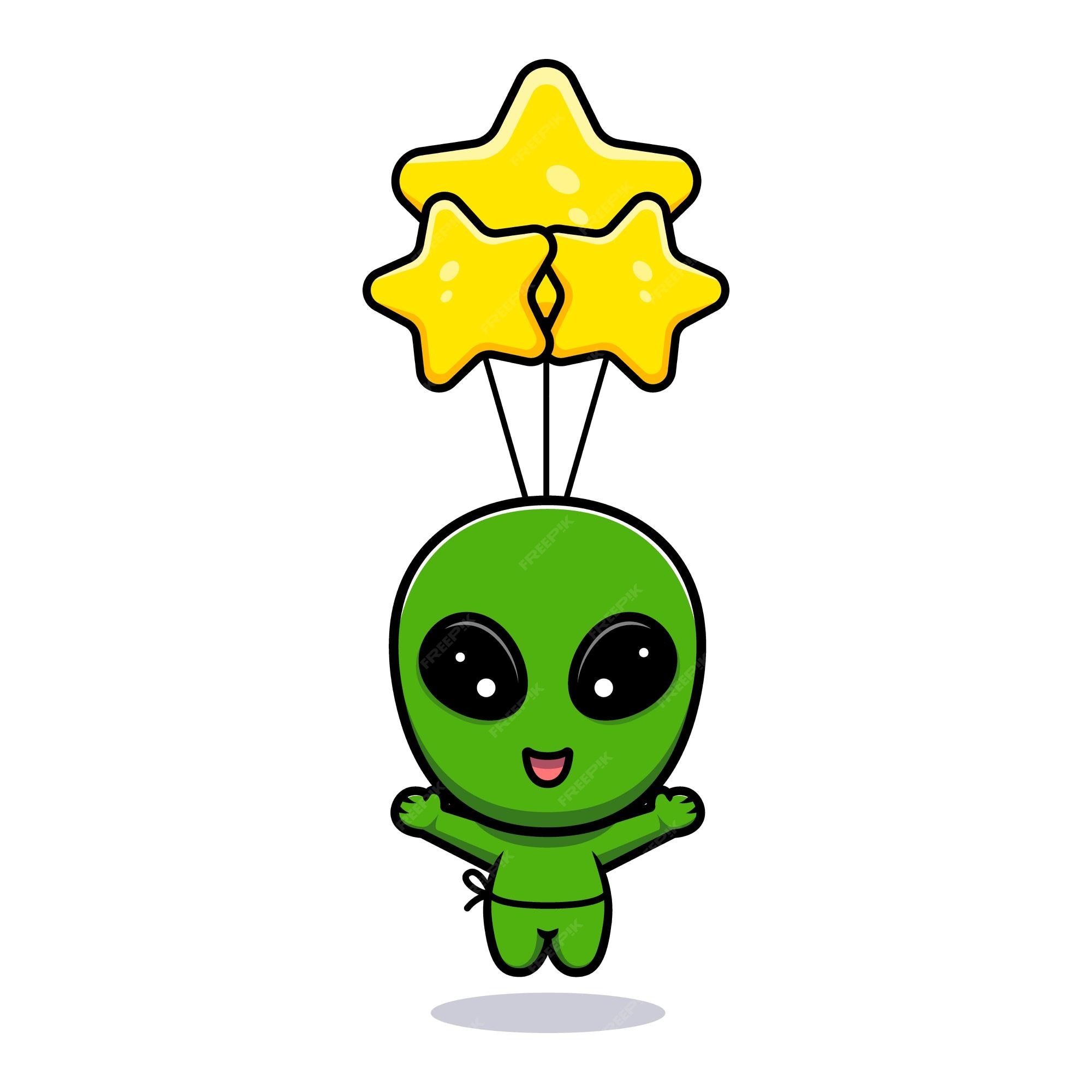 Desenho animado fofo de alienígena brincando de cesta lunar, Gráficos -  Envato Elements