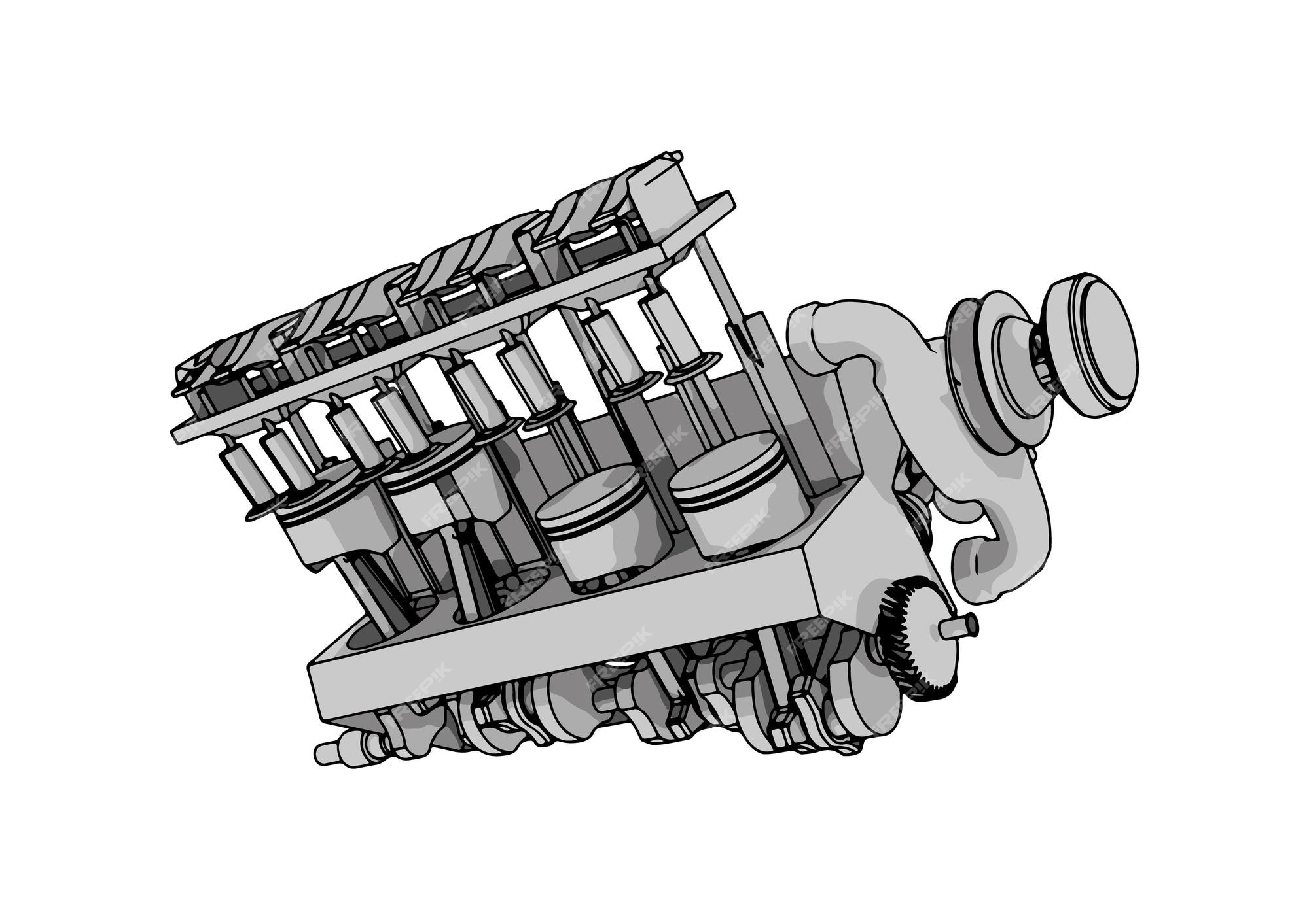 Vetores de Conjunto De Desenhos De Motores Motor De Combustão Interna Do  Veículo De Motor Motocicleta Motor Elétrico E Um Foguete Ele Pode Ser Usado  Para Ilustrar As Ideias Da Ciência Projeto