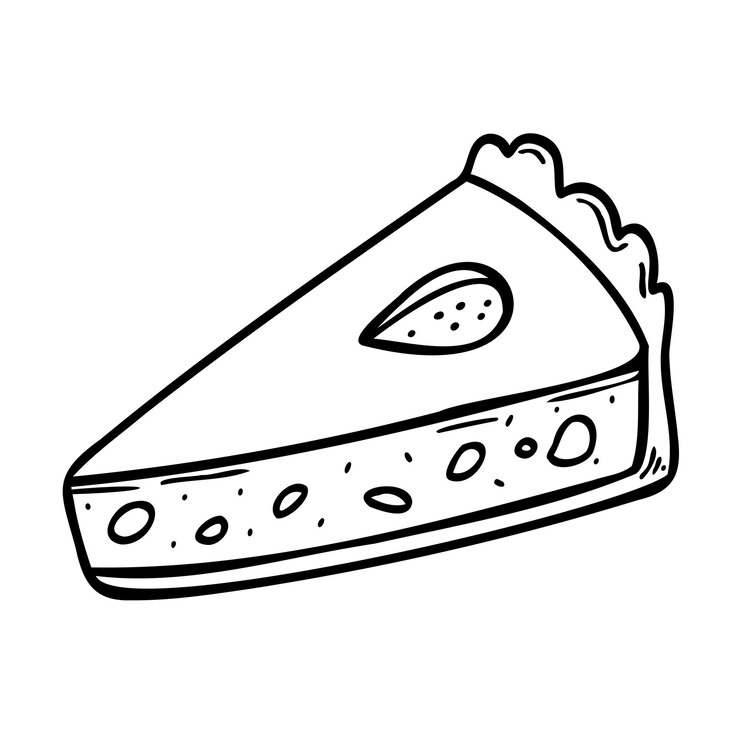 Vetor desenho de um pedaço de cartoon pie pastel pretzel sobremesa ilustração vetorial isolada