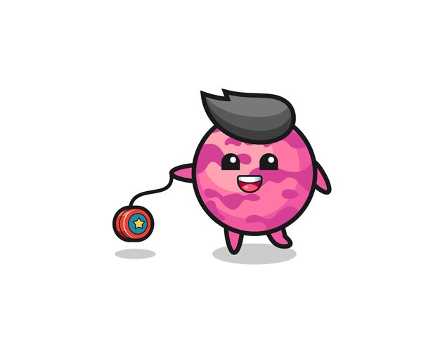 Desenho de picolés fofos tocando um ioiô