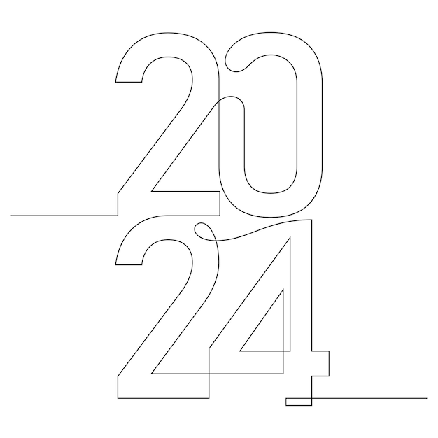 Desenho de uma linha 2024 início do ano continuidade linha fina