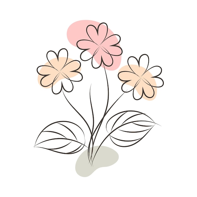 desenho de uma linha ilustração minimalista de flores em estilo de linha de arte