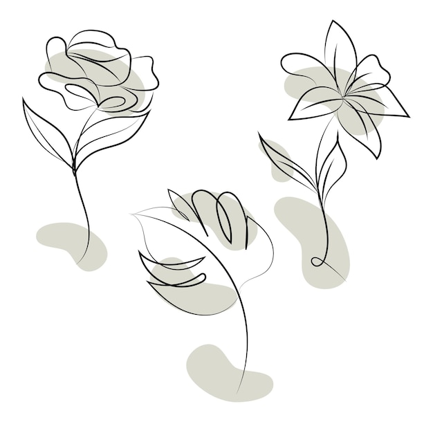desenho de uma linha ilustração minimalista de flores em estilo de linha de arte