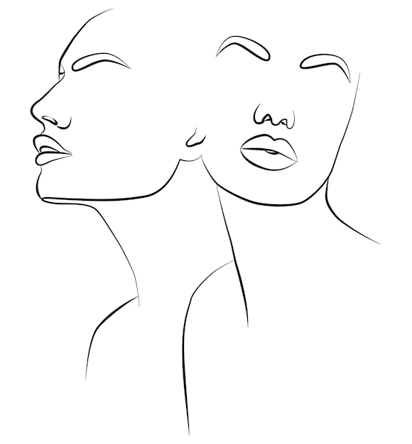 Desenho de uma mulher Desenho no estilo de uma linha