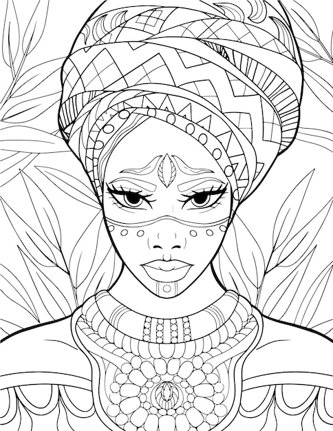 Vetores e ilustrações de Mulher africana colorir para download gratuito