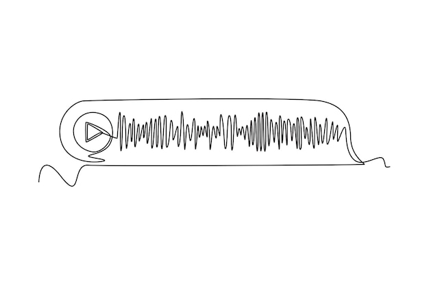 Vetor desenho de uma única linha conceito de dispositivo de reconhecimento de fala locução design de desenho de linha contínua ilustração em vetor gráfico