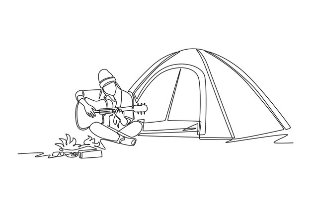 Desenho de uma única linha conceito do Dia Mundial do Turismo Design de desenho de linha contínua ilustração gráfica vetorial