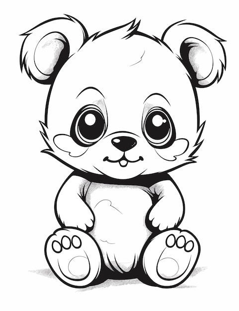 Desenho de Um urso panda para Colorir - Colorir.com