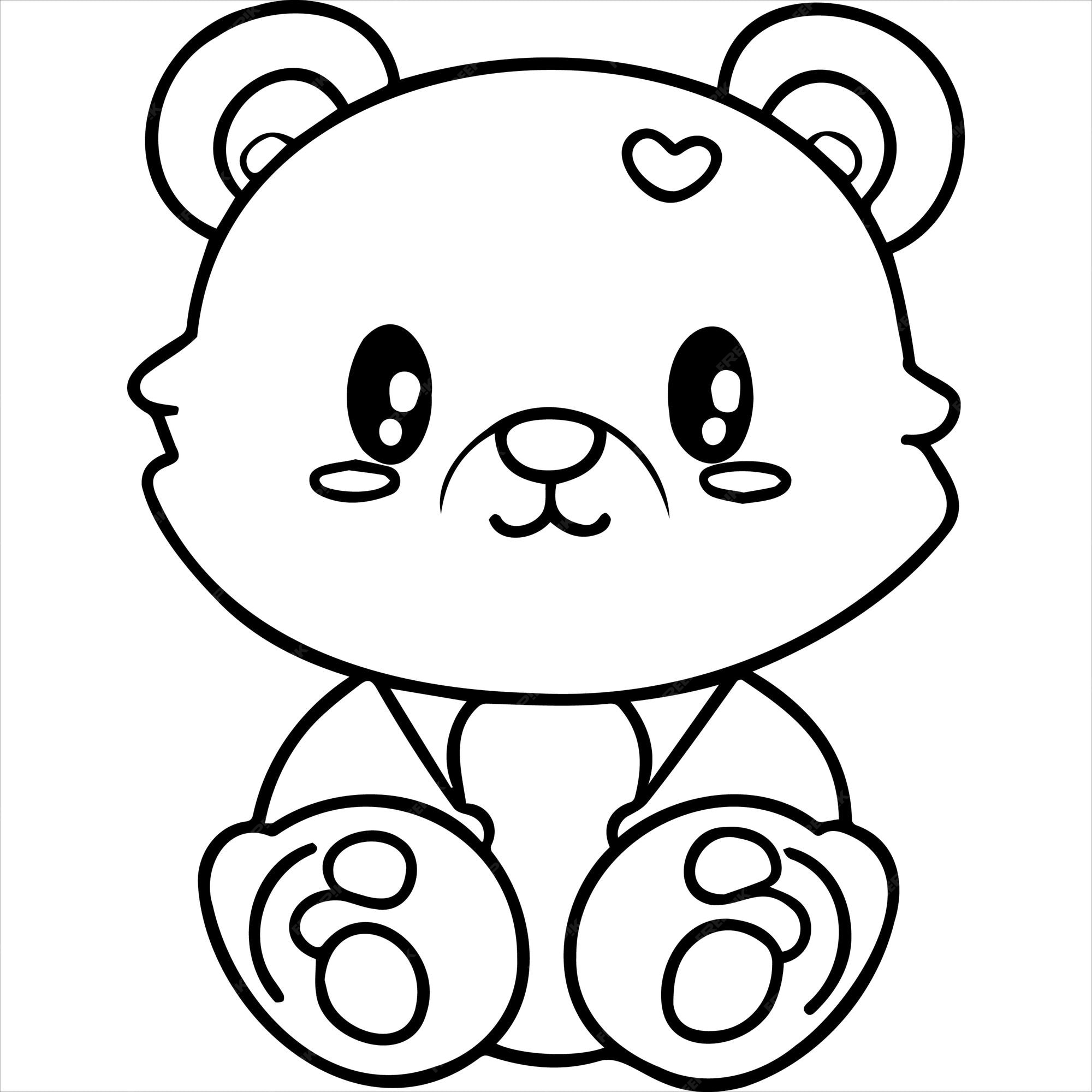 Desenho De Esboço Página Coloração Rosto Urso Kawaii Vetor PNG , Desenho De  Urso, Desenho Kawaii, Desenho De Asa Imagem PNG e Vetor Para Download  Gratuito